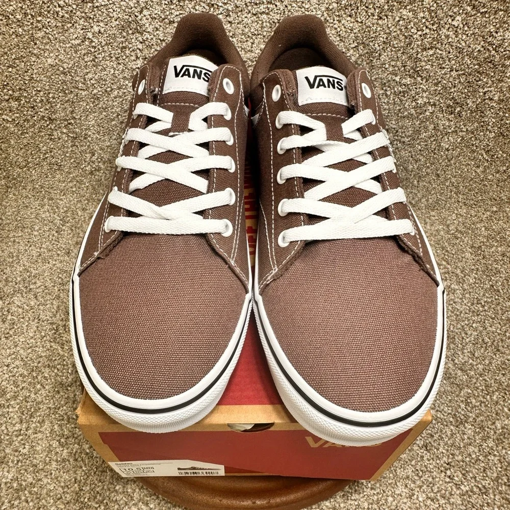 Vans sedan canvas deep taupe/white mens size 10.5 women’s size 12 New with box - Picture 7 of 9